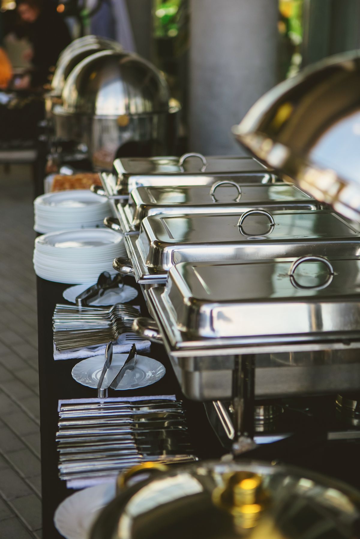 the catering food for wedding. shallow dof